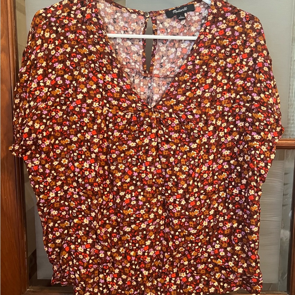 Madewell Rhyme Floral Vneck Blouse